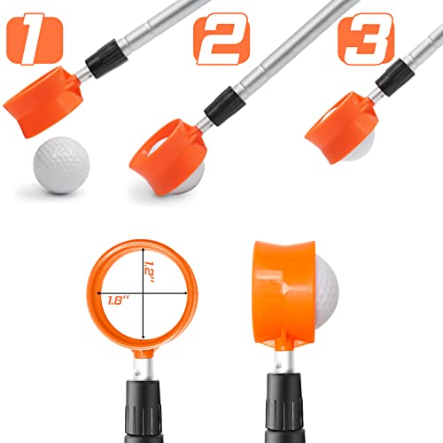 Prowithlin Golf Ball Retriever, 18Ft Aluminum Alloy Golf Ball Retriever Telescopic Golf Accessories Golf Gift #TOP2
