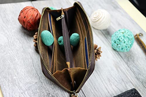 Wallet For Women Genuine Leather Card Holder Phone Checkbook Organizer Zipper Coin Purse #TOP5