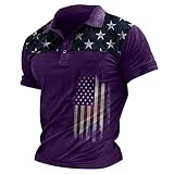 XDTDRYRYU Fishing Shirts for Men Button Up Polo Shirt 4th of July Merica American Flag USA T-Shirts