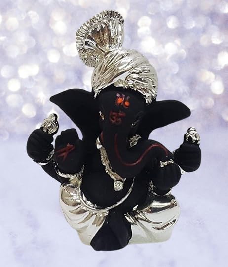 Ganesh Murti statuette céramique Ganapati - Idée cadeau indienne miniature D-7 - 2