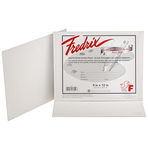 FREDRIX Artist Series Primed Canvas Panels, Individually Wrapped, 9
