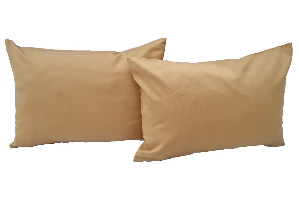 Cushion Cover Decorative Set of 2 - 100% Cotton Collection Concept, Color and Size Available (50 x 30 cm, Camel) â image 1