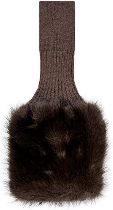 Women's Fake Fur Knitted Boot Socks Y2k Fashion Warm Stretchy Leg Warmers Streetwear
