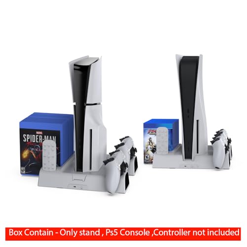 Image of New World Multifunction Cooling Stand for PS5 /PS5 Slim /PS5 Pro,for PS5 Controller Charger Charging Stand for All PS5 Console PS5 /PS5 Slim /PS5 pro Disc & Digital Editions