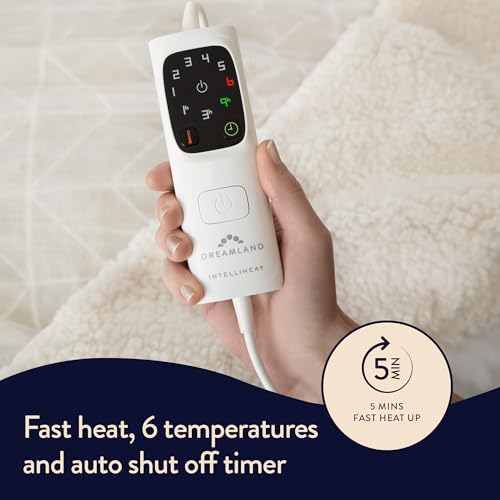 Dreamland Nap Time Heated Electric Blanket – Ultra Soft Velvet Sherpa with 6 Heat Settings, Fast 5-Minute Preheat, Intelliheat Auto Timer, Machine Washable, Large Size 180 x 135 cm – Geometric Grey - Image 5