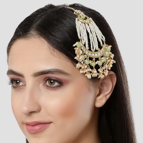 Image of Karatcart Gold Plated Handcrafted Kundan Passa for Women
