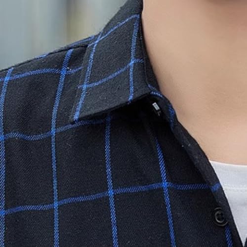 Cambkatl Men's Classic Long Sleeve Gingham Shirts - 2025 Fall Stretch Business Casual Button Down Lapel Plaid Dress Shirts4