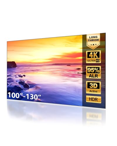Image of NothingProjector Projector Screen, 130 inch, Long Throw, Ambient Ceiling Light Rejecting ALR, 4K Ultra HD Fixed Frame 16:9, On Wall Mount Projection Screen for Standard Projectors (Non-UST) NothPJ