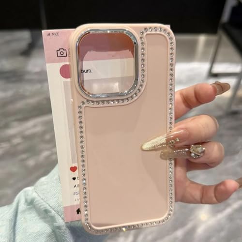 Coque iPhone 15 Pro Max antichoc rose pailletée Candy rigide