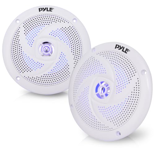 Image of Pyle 5.25 Marine Speakers | Waterproof Boat Speakers with Blue LEDs