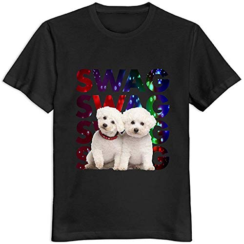 NID HSJW Swag Bichon Frise, Bikinovety T Shirt,Short Sleeve Shirts For Men （Size:M