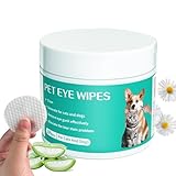 Nurhome Dog Eye Wipes Gently Remove Tear Stain Eye Debris for Dogs &Cats Pet Grooming Kit Care Wash Cleaner for Eyes Wrinkle Face 100pcs Unscented