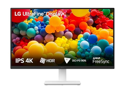 LG 27US50Z Monitor 27" Ultra HD 4K, IPS, 3840x2160, HDR 10, DCI-P3 90%, 60Hz, 5ms (GtG), FreeSync, HDMI 2.0, DisplayPort, Uscite Cuffie, Reader Mode, Flicker Safe, Bianco