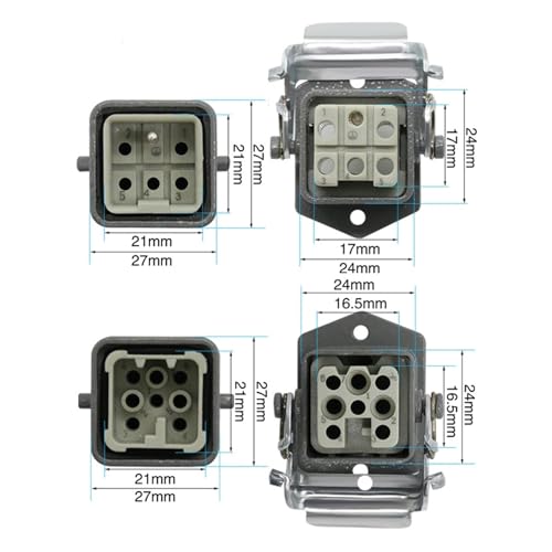 Enchufe de aviación impermeable con conector de alta resistencia de 6 pines 4
