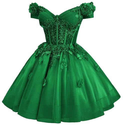 Image of Zhangyo Sparkly Tulle Homecoming Dresses for Teens Off Shoulder DAMA Dress