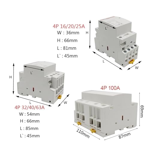 Interruptor de contactor modular doméstico DC 12V para domótica 4