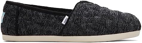 TOMS Women's, Alpargata Slip-On Black Knit 6 M | Image 1