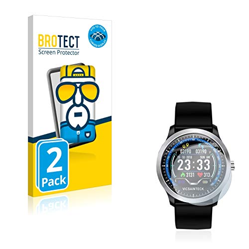 BROTECT Full-Cover Screenprotector compatibel met Vicsainteck VIC08 (2 Stuks) - Full-Screen Schermbeschermer, 3D Curved