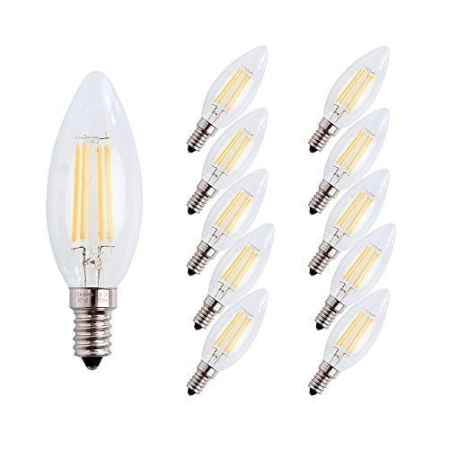 ENGEYA Bombilla LED de 4 W, E14, luz blanca cálida, 2700 K, CA 220 - 240 V, 400 lúmenes, bombilla de bajo consumo, repuesto para bombillas halógenas de 40 W, no regulable, paquete de 10 unidades Cover