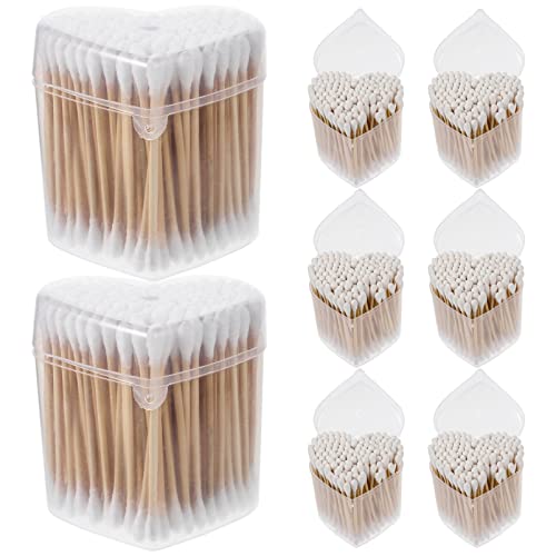 NOLITOY Face Ear Cleaning Swabs 8 Boxes of Disposable Cotton Swabs for Makeup Removal Application