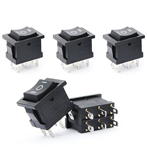 Ytian - Lote de 5 interruptores de encendido y apagado para coche, 3 posiciones, 6 pines Cover