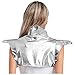 Xroufi Womens Metallic Shiny Armor Shrug Punk Gothic Shoulder Epaulet Collared Pauldron Cosplay Costume Silver Small