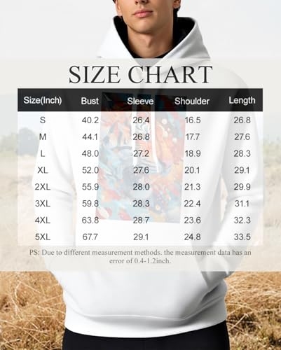 LOAIHA Mens Graphic Hoodie Pullover Sweatshirt Cotton Blend Long Sleeve Streetwear Top With Artistic Print Design3