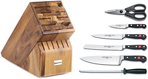 Wusthof Classic 7-Piece Cutlery Set with Wüsthof - 17-Slot Acacia Knife Block image 3