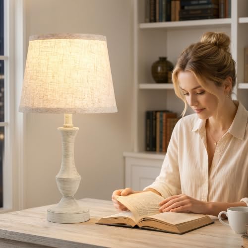 Image of Luvkczc Table Lamp Set of 2, 19 inch Cottage Core Resin Bedside Lamps