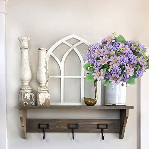 Xyxcmor Artificial Flowers 4Bundles Silk Hydrangea Flower Bouquets With Fake Daisy For Home Floral Arrangements Wedding Bouquet Table Centerpieces Office Party Farmhouse Decor(Purple) #TOP2