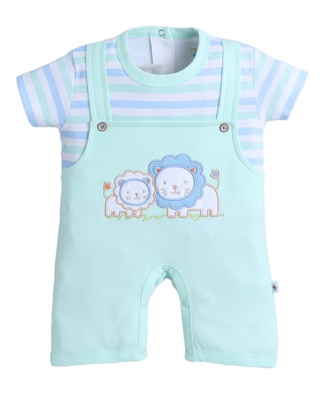 Boys Regular Fit Half Sleeves Round Neck Cotton Animal Embroidery Romper-image-26