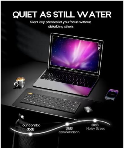 Universal Foldable Keyboard and Mouse with Travel Bag, Full-Size Portable Folding Wireless Keyboard Mouse Combo, Rechargeable Bluetooth for Laptop iPad Tablet, Android, Windows, iOS Compatible.