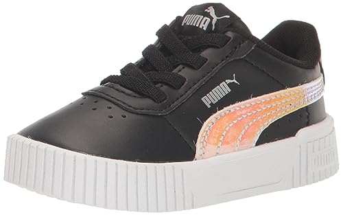 PUMA Baby-Girl's Shoes Kids Carina 2.0 Holographic Alternate Closure Sneaker, Black Silver, 6 US Unisex Toddler