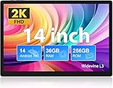 FASTWD 2K Tablette 14 Pouces Tablette Android 13,Tablette Tactile avec 5G WiFi,Tablet PC 19Go+256Go/11580mAh/12W/13+8MP/Octa-Core/Face ID/TÜV/GMS/Widevine L1/BT5.0/GPS/Tablette avec étui,Gris