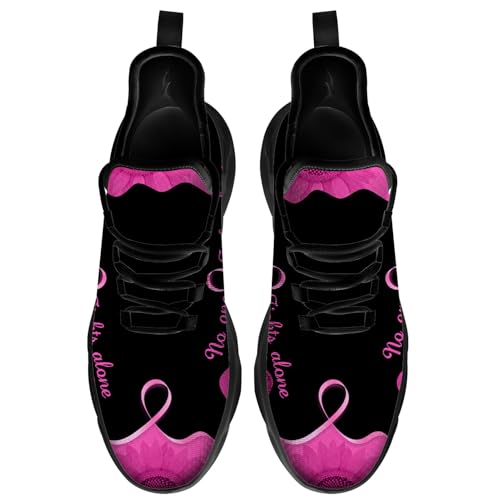 Women's Breast Cancer Awareness Shoes Pink Ribbon Sneakers Running Walking Tennis Shoes Gifts for Ladies Girlfriend3