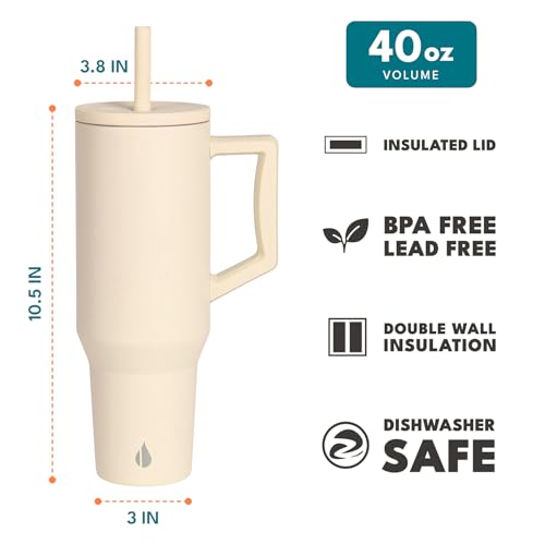 Image of Elemental Spill Proof 40oz Insulated Tumbler with Handle & Straw Travel Mug