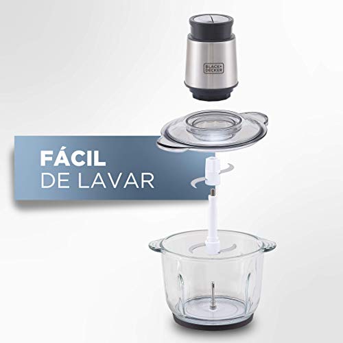 Black Decker Processador de Alimentos Antiaderente em Inox, Gourmand Gris, Modelo MP300G, 127V