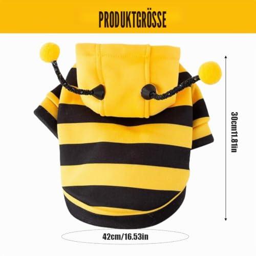 Haustierkostüm, Kostüme für Hunde, Biene Halloween Kostüm, Haustier-Pyjama, Haustier-Outfit, Lustiges Kostüm für Hund, Katze, für Jede Party, Halloween, Weihnachten, Mehrfarbig