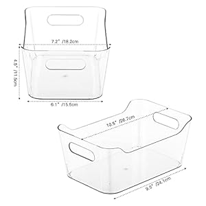 Tiawudi 12 Pack Plastic Storage Bins, Multi-Use Organizer Bins, Pantry Organizer, Clear Storage Containers, Bins for Home & Kitchen Tiawudi 12 Pack Plastic Storage Bins Multi Use Organizer Bins Pantry Organizer Clear Storage Containers Bins for Home Kitchen
