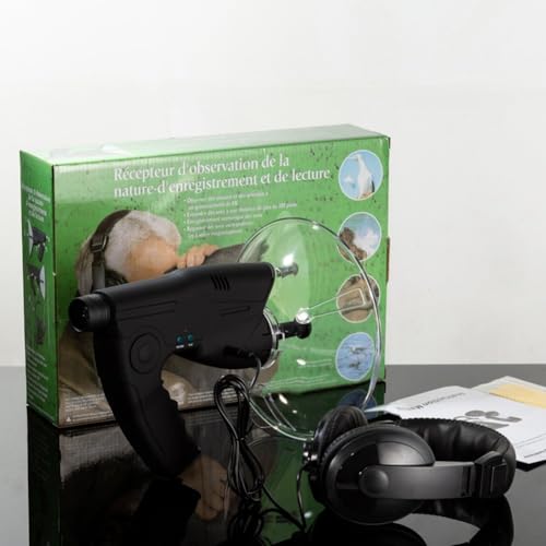Micrófono parabólico monocular 8x de ABS negro para observar aves 5