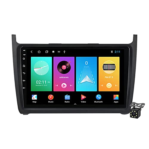 9 Inch Android 11 Car Stereo Radio GPS Navigation for VW Volkswagen Polo Sedan Passat Golf 2008-2015 Support Carplay SWC DSP WiFi Bluetooth USB FM AM+Backup Camera,M100s/1+16g