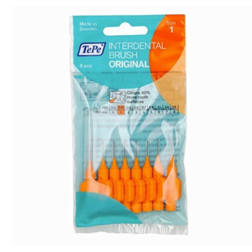 TePe - Cepillo Interdental 0.45 mm Naranja - 5 Paquetes de 8 Unidades (40 Cepillos)