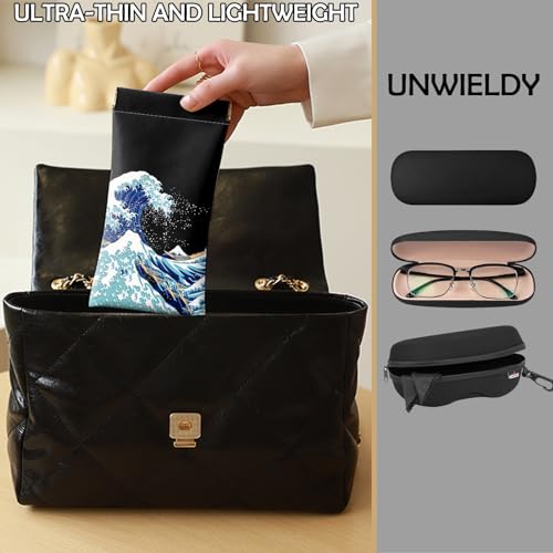 Image of 2 PCS Glasses Eyeglass Sunglasses Case Pouch Soft PU Leather Cute Aesthetic with Cleaning Cloth for Boys Men Man