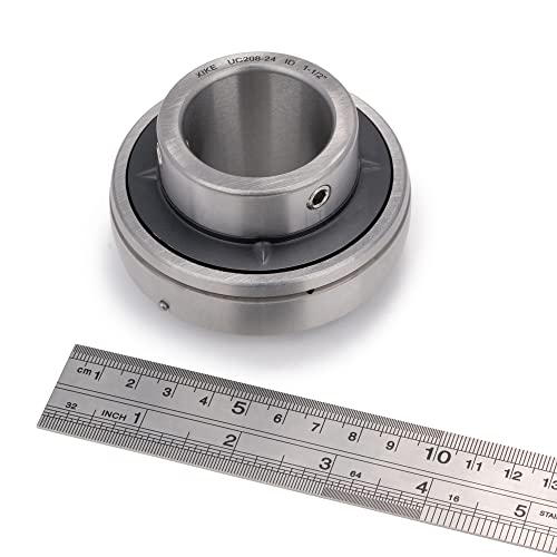 Xike 2 Pcs Chrome Steel Uc208-24 Bore 1-1/2" Insert Ball Bearings, With Sealed And Set Screw, Fits P208/F208/Fl208/T208/Pa208/Fa208/Fb208 And More Bearing Housings. #TOP5