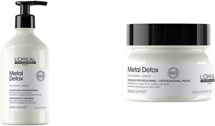 Metal Detox Shampoo & Mask Set - Removes Metal Build Up, Protect Color With Shine and Prevents Damage, Paraben & Sulfate-Free For Damaged Hair