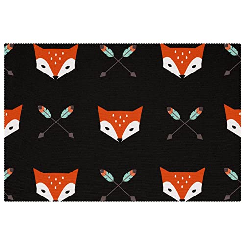 Set de table lavable motif flèche de renards Oxford noir - 2
