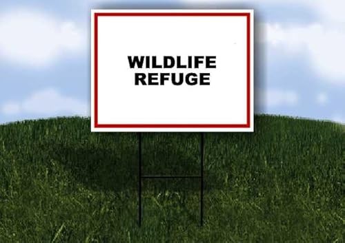 WILDLIFE REFUGE White Red Black 1 Double Sided 18x24 in