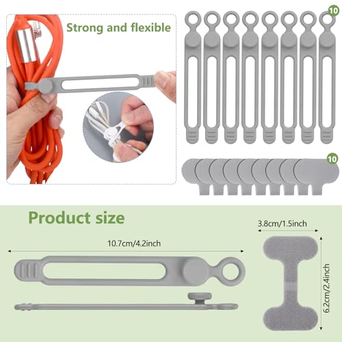 Bridas de silicona reutilizables y etiquetas identificadoras de cables USB de móvil 3