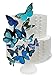 Edible Butterflies © - Assorted Blue Set of 15 - Cake and Cupcake Toppers, Decoration