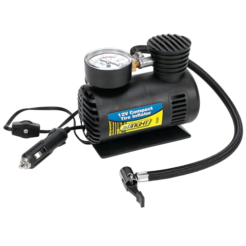 Performance Tool 60399 12V Compact Tire Inflator with LED Light and Auto Shut-Off, Portable Air Compressor for Cars, Trucks, SUVs and Bikes by Performance Tool - Used condition - US$9.16